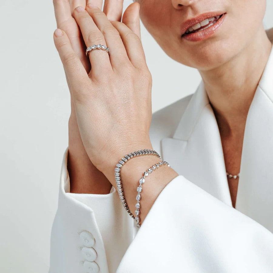 Ti Sento Milano Emerald Cut Tennis Bracelet