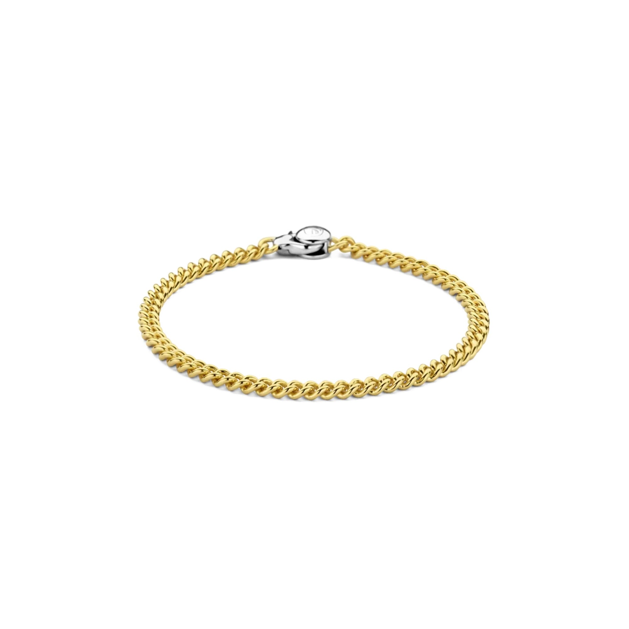 Ti Sento Milano Curb Link Bracelet in sterling silver with yellow gold vermeil plating