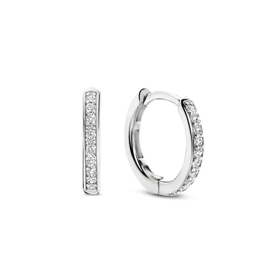 Ti Sento Milano Silver Zirconia Huggie Hoops