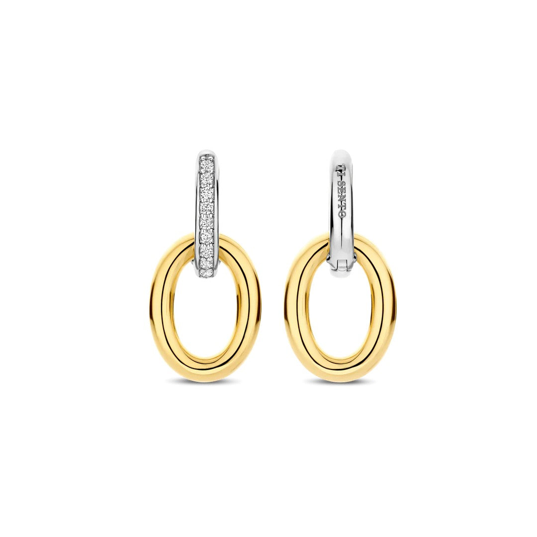 Ti Sento Milano Oval Drop Huggie Hoops