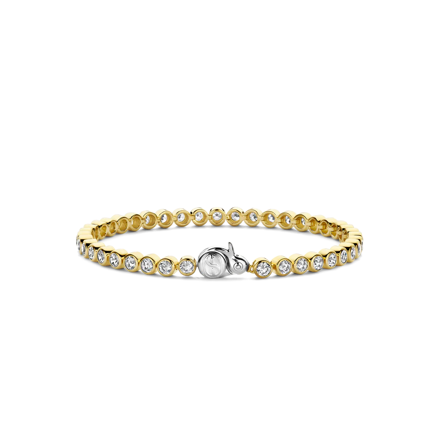 Ti Sento Milano Gold Zirconia Bezel Tennis Bracelet