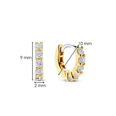 Ti Sento Milano 10mm Zirconia Gold Huggie Hoops