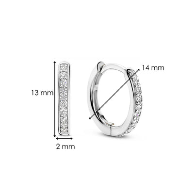 Ti Sento Milano Silver Zirconia Huggie Hoops