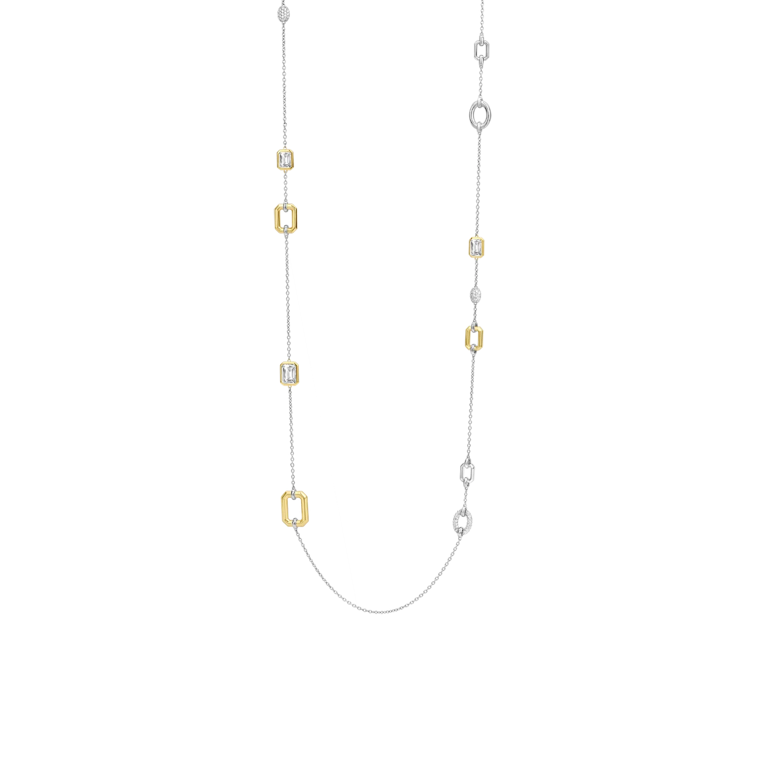 Ti Sento Milano Silver & Gold Long Multi Stations Necklace