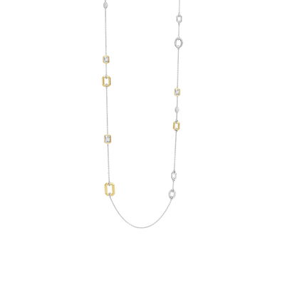 Ti Sento Milano Silver & Gold Long Multi Stations Necklace