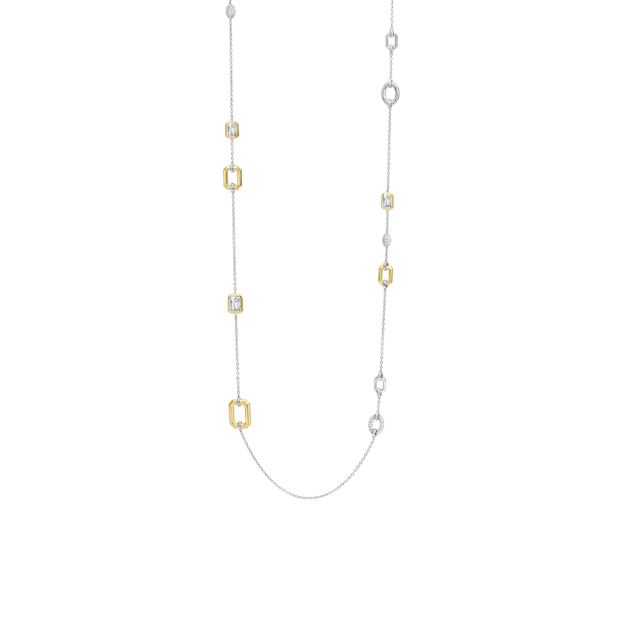Ti Sento Milano Silver & Gold Long Multi Stations Necklace