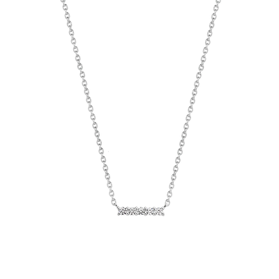Ti Sento Milano Silver Zirconia Bar Necklace