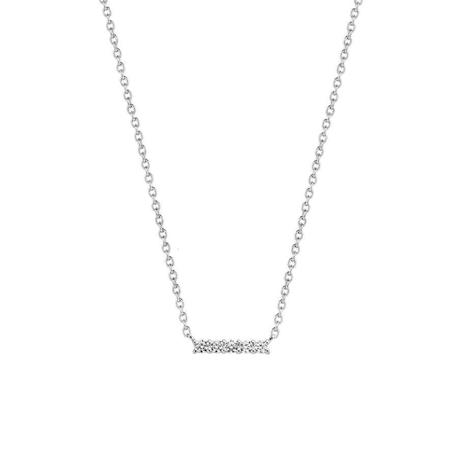 Ti Sento Milano Silver Zirconia Bar Necklace