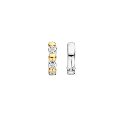 Ti Sento Milano Alternating Two Tone Huggie Hoops