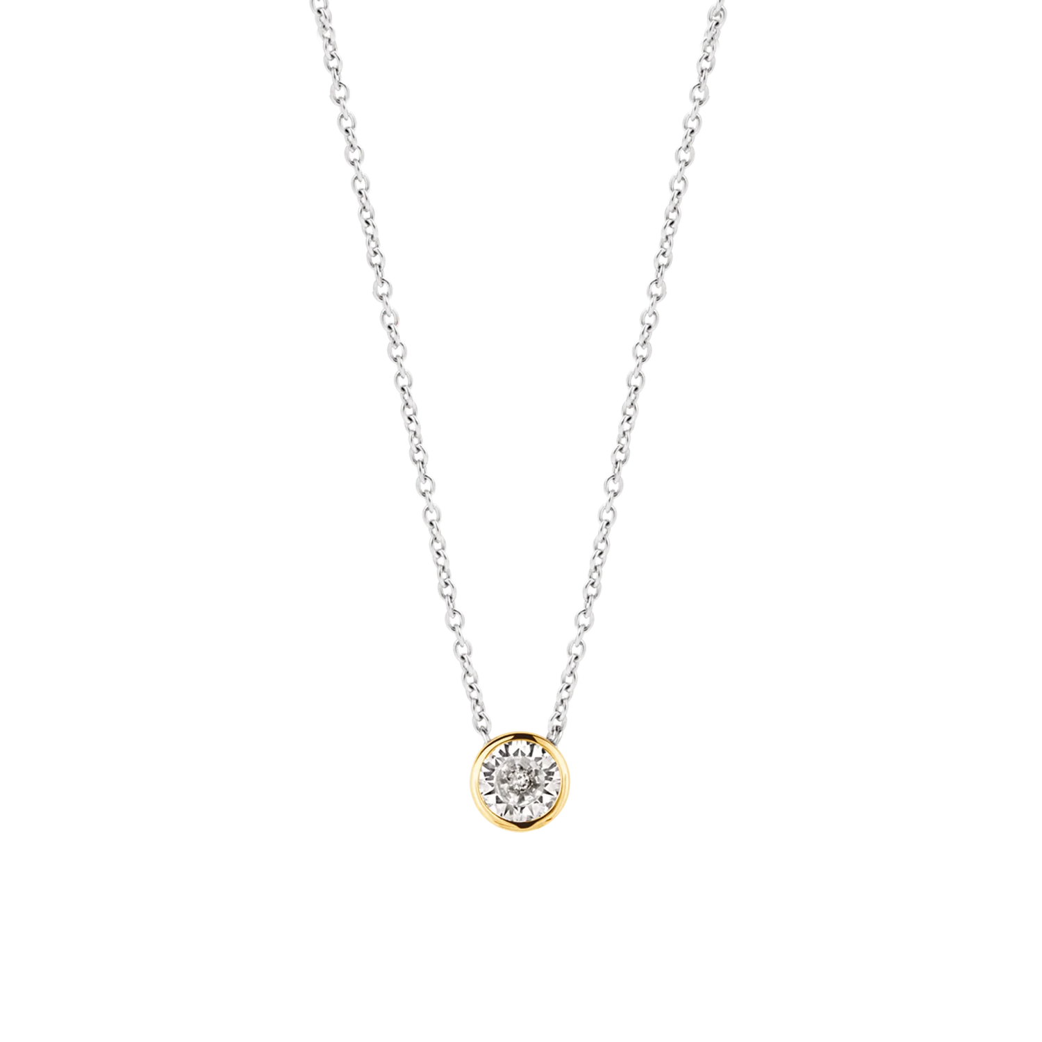 Ti Sento Milano Yellow Gold Bezel Necklace
