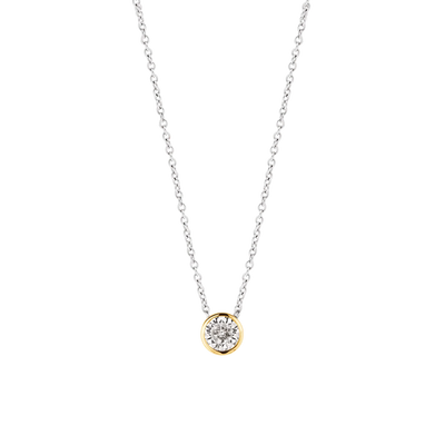 Ti Sento Milano Yellow Gold Bezel Necklace