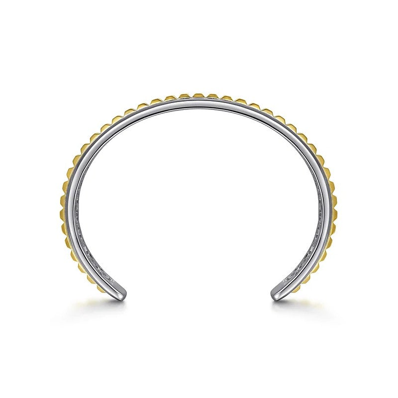 Gabriel & Co. Two Tone Grommets Open Cuff Bracelet