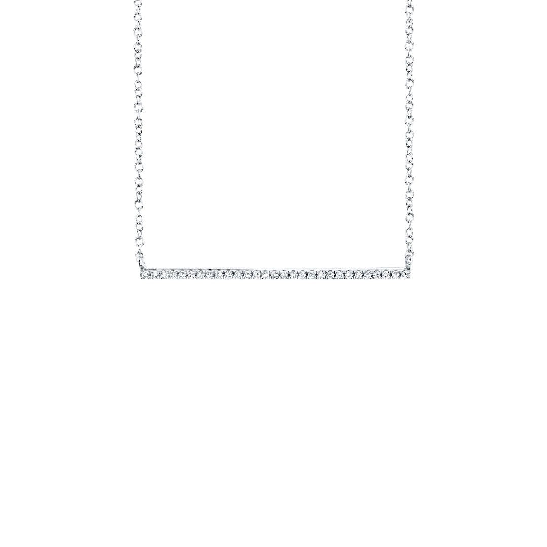 Shy Creation Thin Diamond Bar Necklace