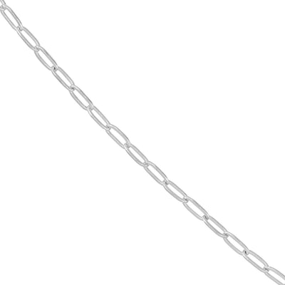 Paperclip 1.25mm Chain in White Gold