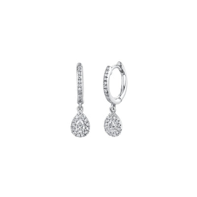 Shy Creation Diamond Huggies with Pear Drop