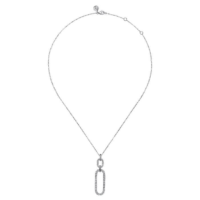 Gabriel & Co. Diamond Link Drop Necklace