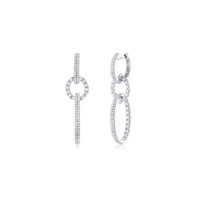 Shy Creation Diamond Oval Drop Earrings