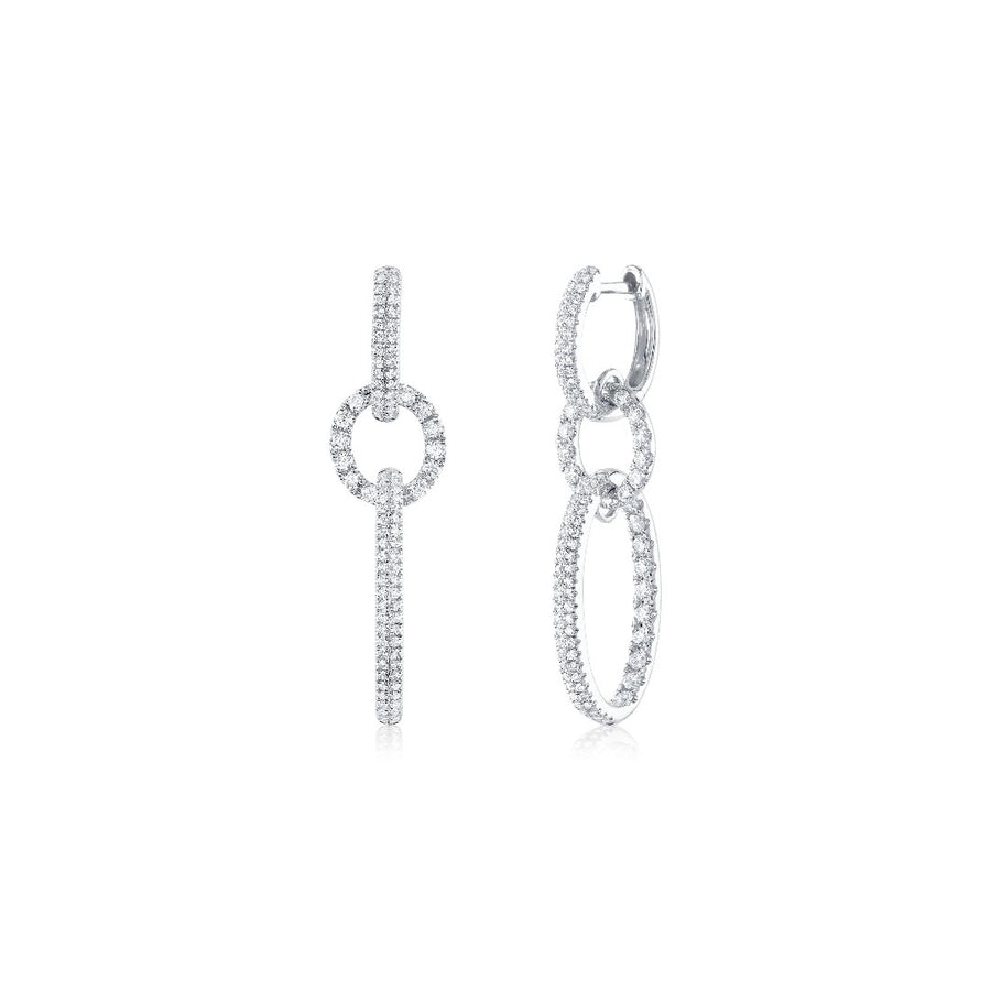 Shy Creation Diamond Oval Drop Earrings