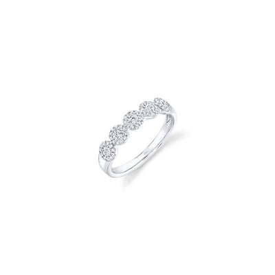 Shy Creation Diamond Pave Cluster Circle Halfway Around Ring