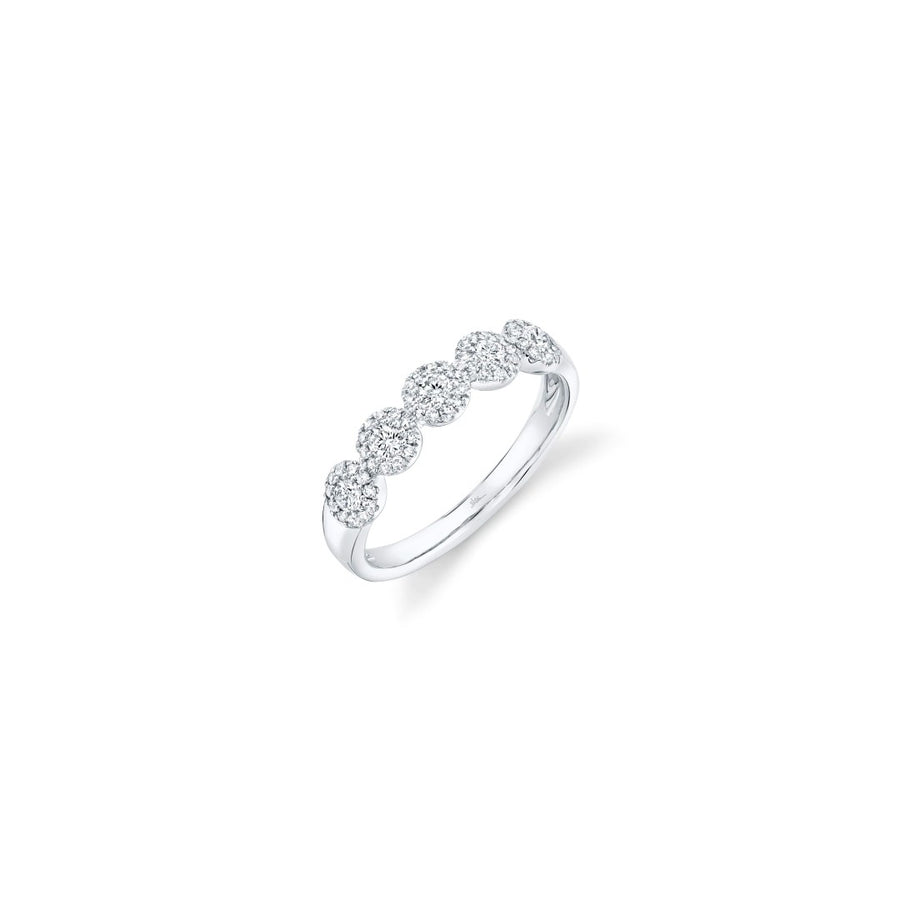 Shy Creation Diamond Pave Cluster Circle Halfway Around Ring