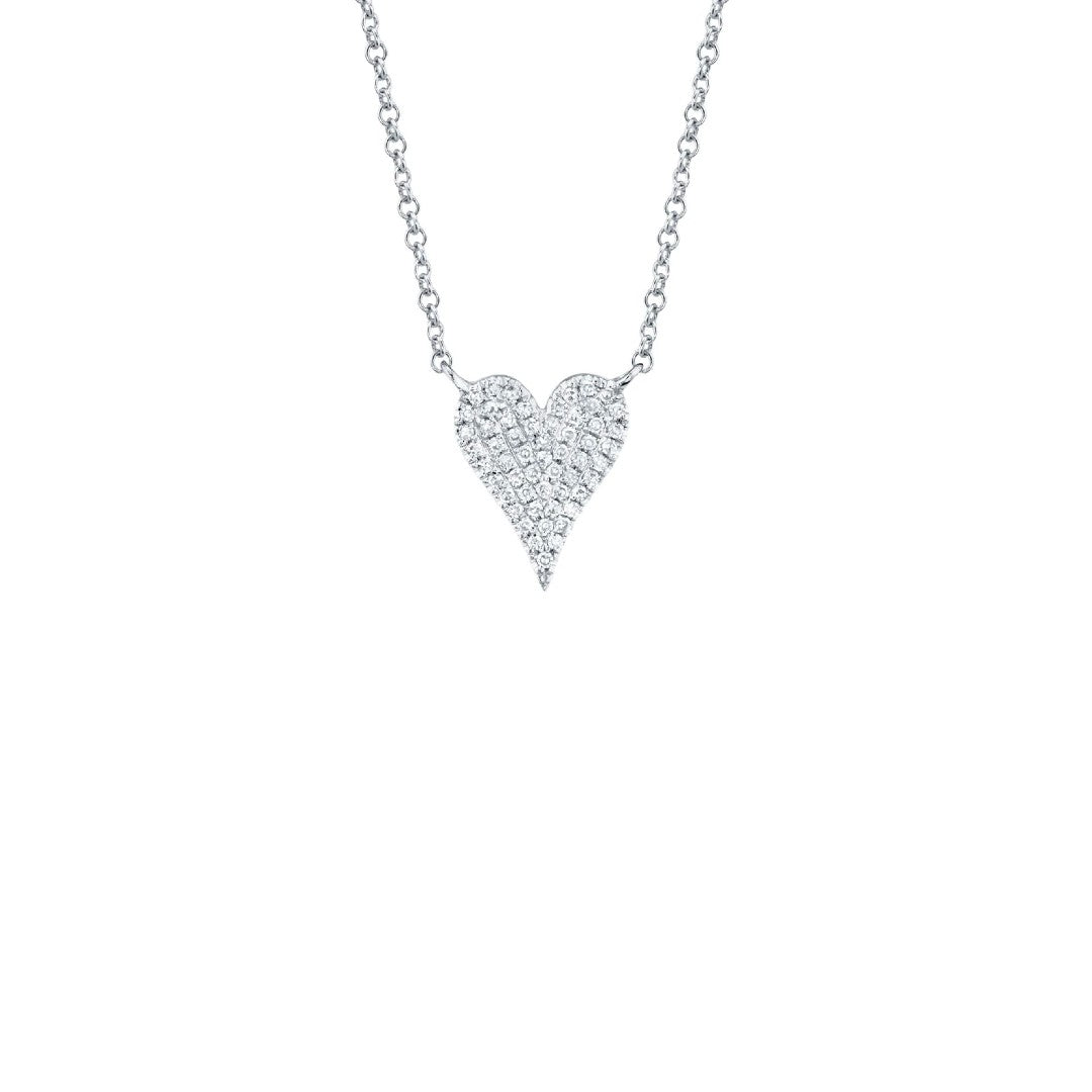 Shy Creation Diamond Pave Heart Small Pendant Necklace