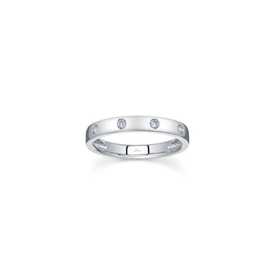 Shy Creation Diamond Burnished Halfway Band