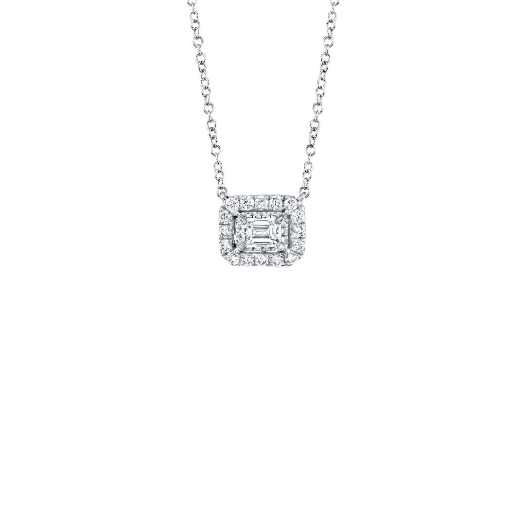 Shy Creation Emerald Cut Diamond Necklace