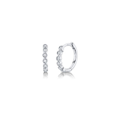 Shy Creation Diamond Bezel Huggie Earrings