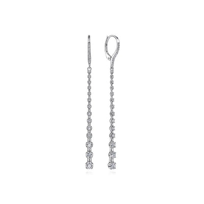Gabriel & Co. Long Graduating Diamond Bar Earrings