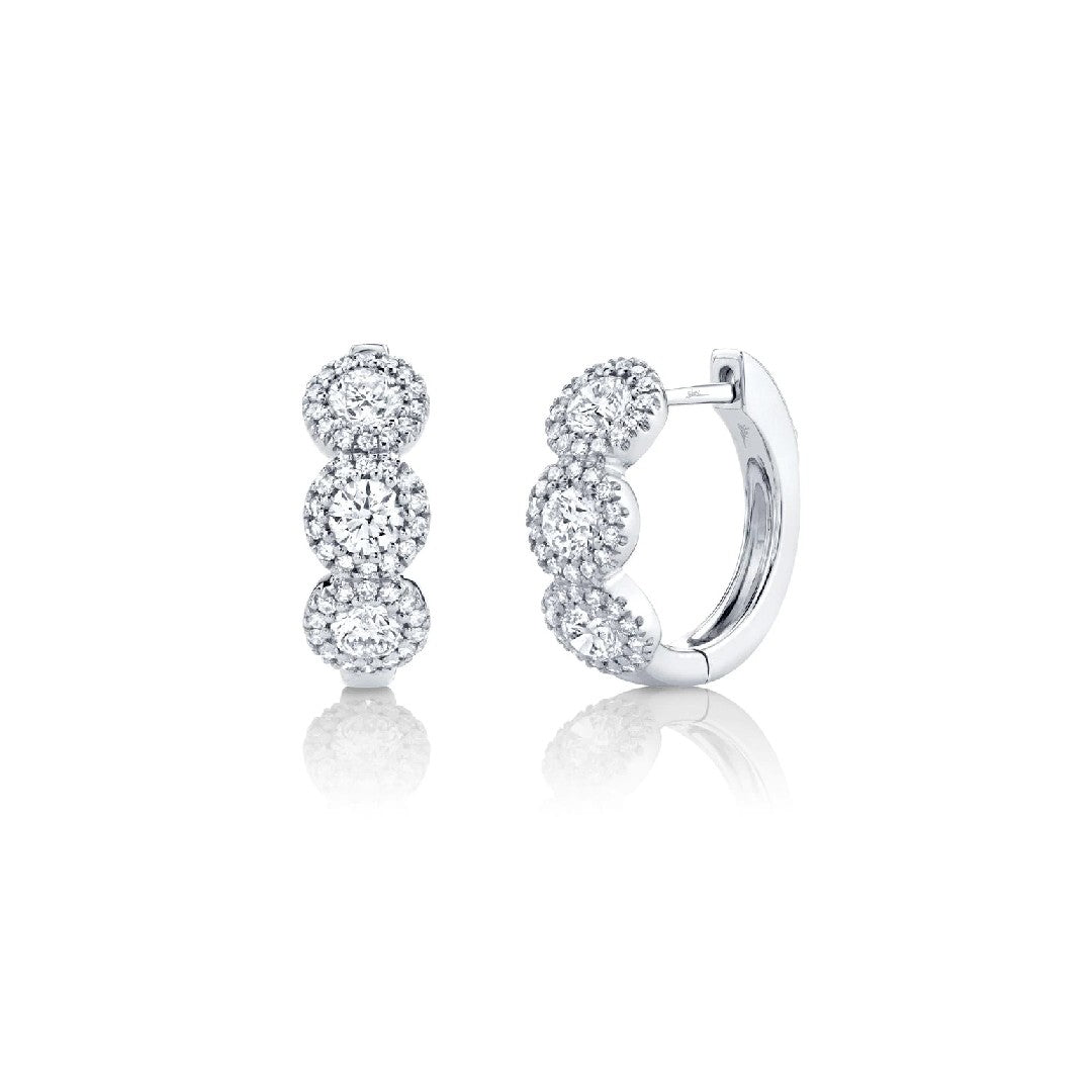 Shy Creation Triple Diamond Circles Hoops