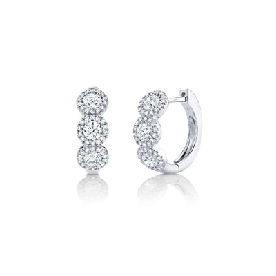 Shy Creation Triple Diamond Circles Hoops