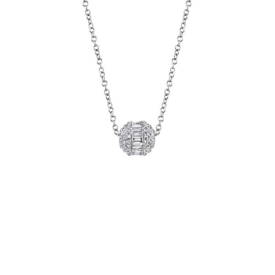 Shy Creation Baguette Diamond Barrel Necklace