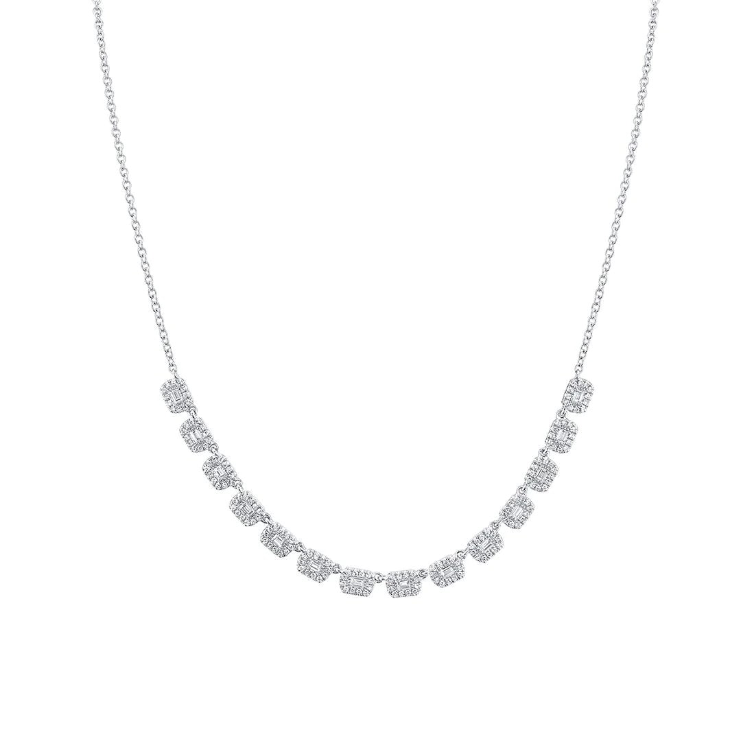 Shy Creation Diamond Baguette Necklace