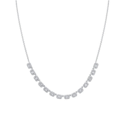 Shy Creation Diamond Baguette Necklace