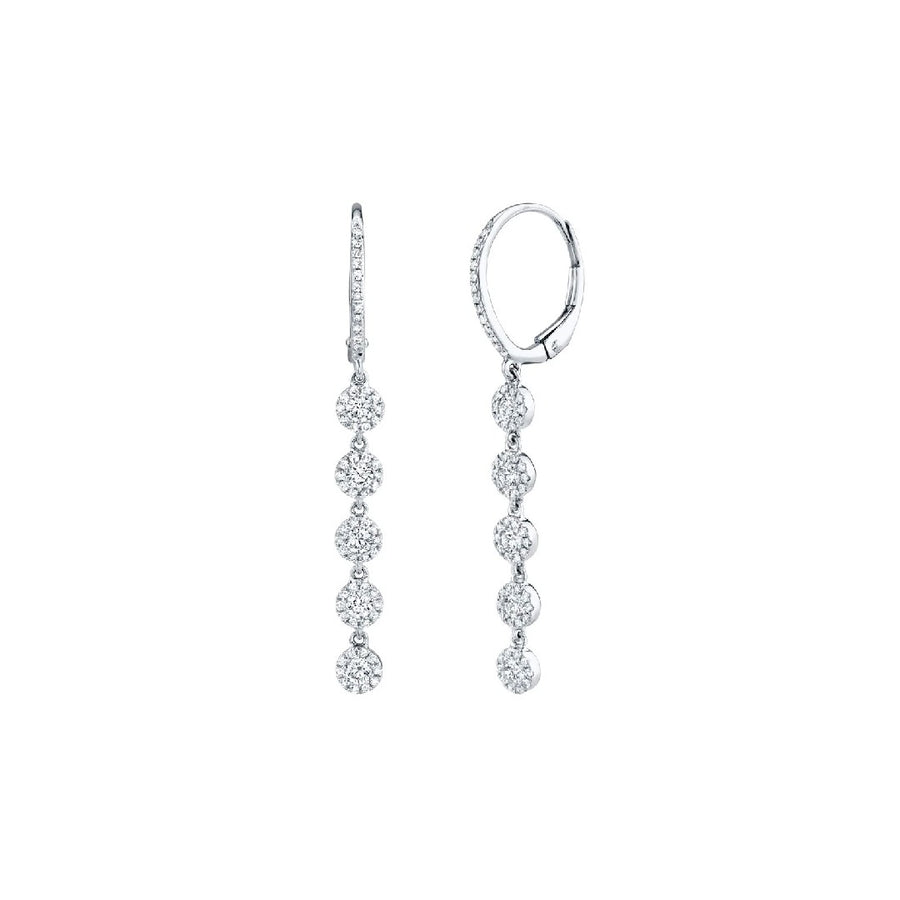 Shy Creation Diamond Circles Linear Earrings