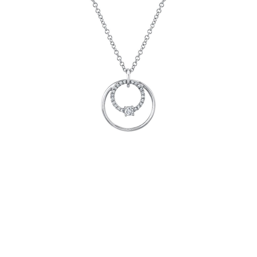 Shy Creation Diamond Double Circle Necklace