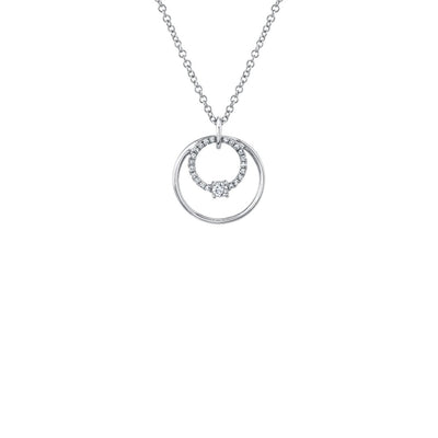 Shy Creation Diamond Double Circle Necklace