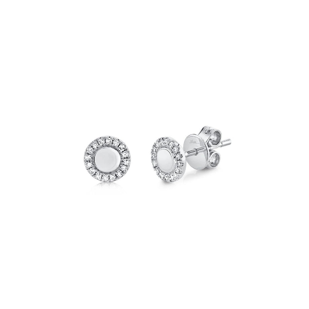 Shy Creation Diamond Halo Disc Studs