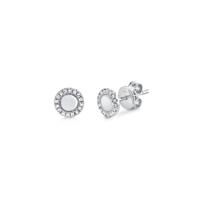 Shy Creation Diamond Halo Disc Studs