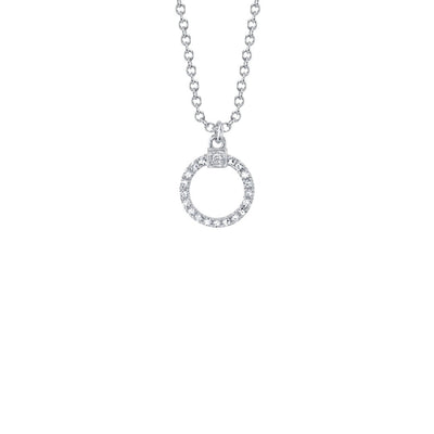 Shy Creation Diamond Open Circle Necklace