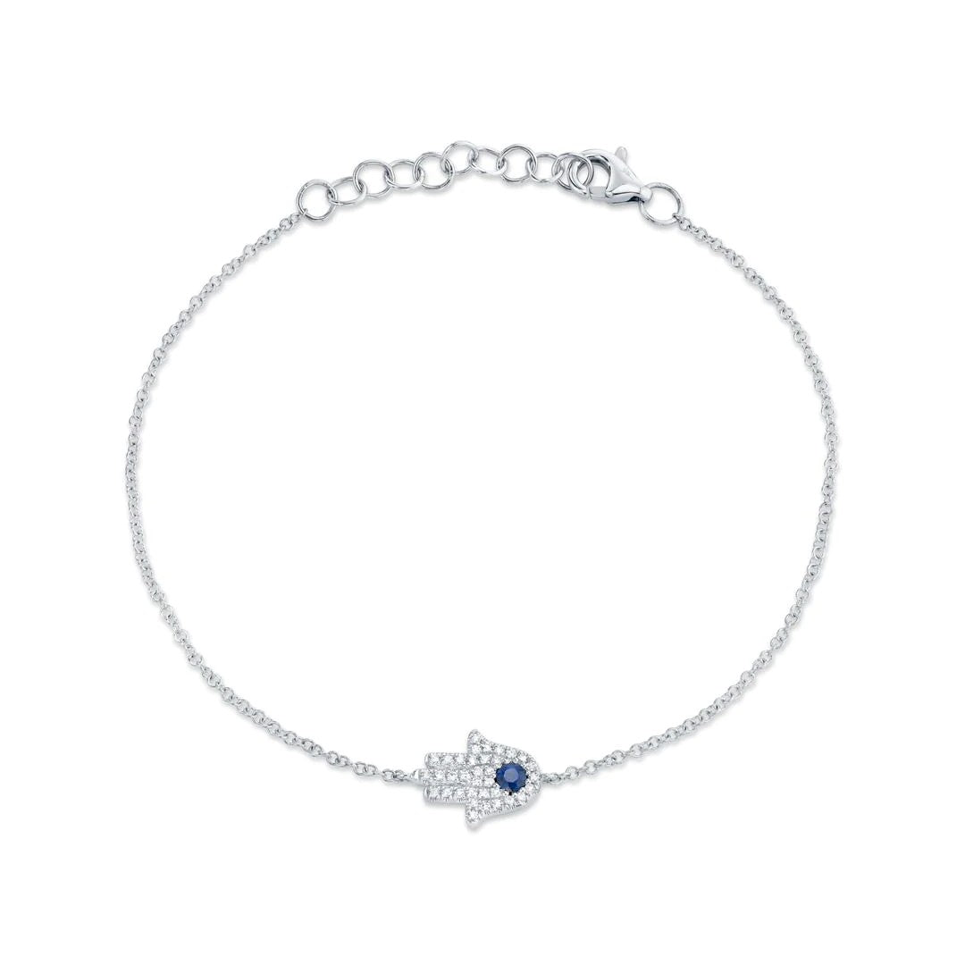 Shy Creation Diamond & Sapphire Hamsa Bracelet