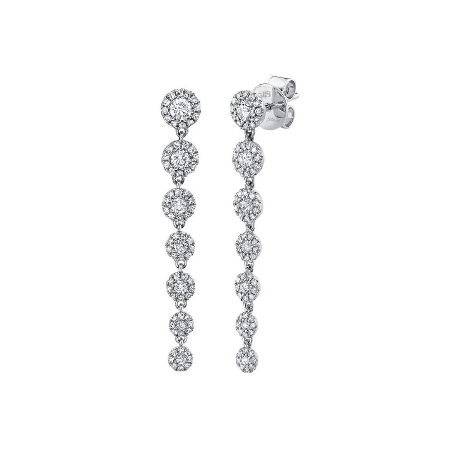 Shy Creation Pave Diamond Circles Drop Earrings