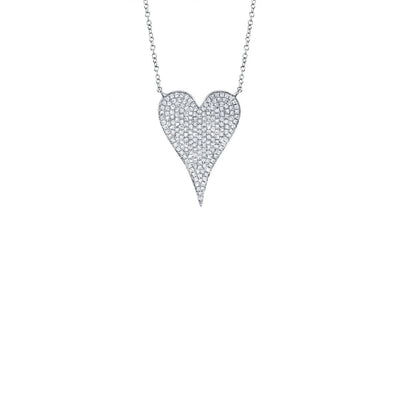 Shy Creation Pave Diamond Heart Necklace