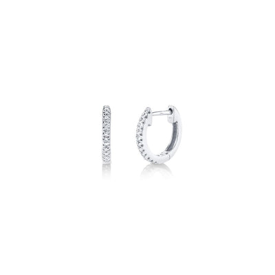 Shy Creation Pave Diamond Huggie Hoops