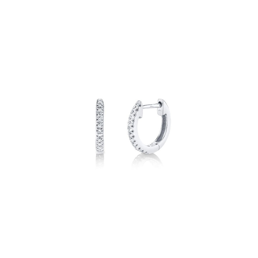 Shy Creation Pave Diamond Huggie Hoops