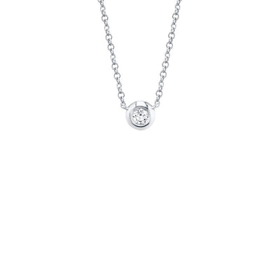 Shy Creation Single Diamond Bezel Necklace