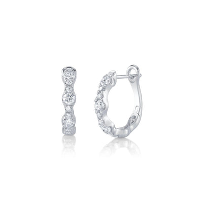 Shy Creation Wavy Diamond Hoops