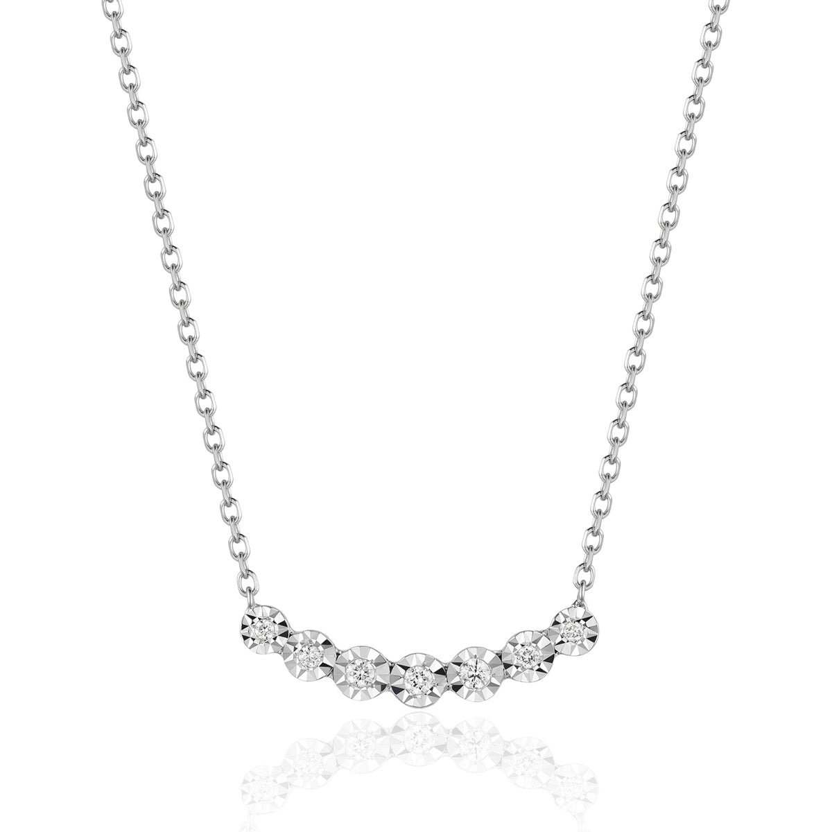 Small Diamond Curved Bar Necklace