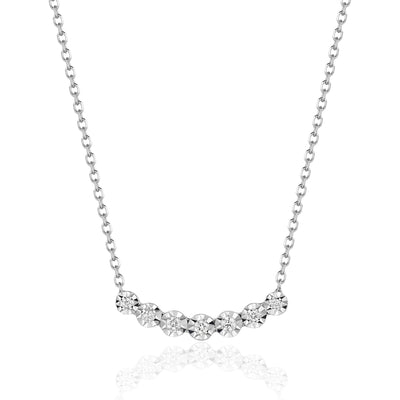 Small Diamond Curved Bar Necklace