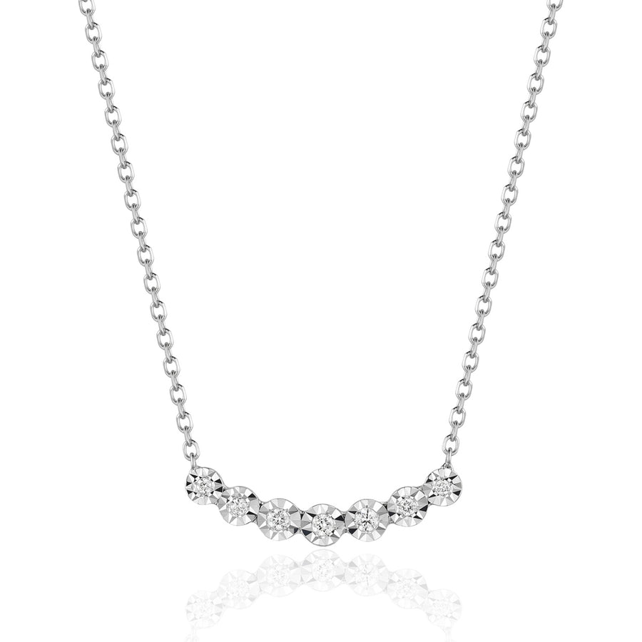 Small Diamond Curved Bar Necklace